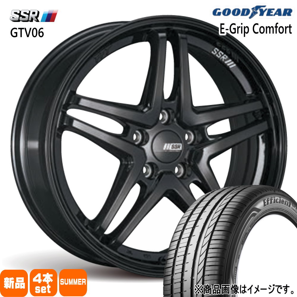 195/45R17 81W エフィシェントグリップ コンフォート EfficientGrip Comfort グッドイヤー GOODYEAR 新品 夏用 サマータイヤ ホイール 4本セット SSR GTV06 17×7.0+50 5/114.3|タイヤショップ78