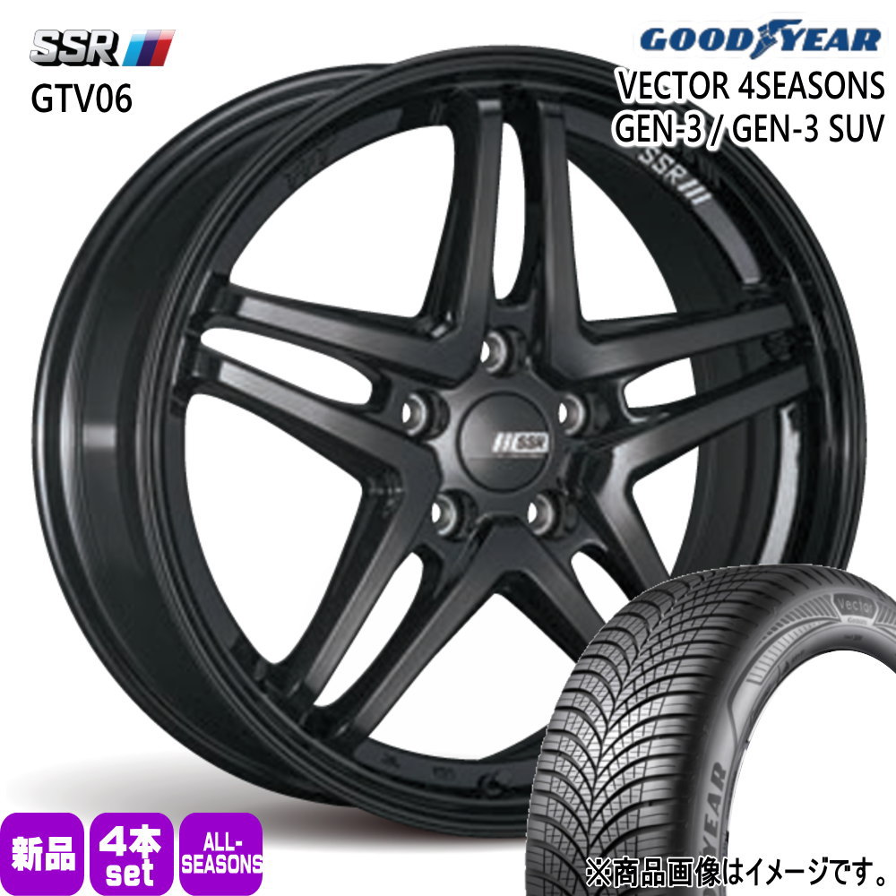225/60R18 104W XL ベクター 4シーズン GEN3 SUV VECTOR 4SEASONS GEN-3 SUV グッドイヤー GOODYEAR 新品 夏冬兼用 オールシーズンタイヤ ホイール 4本セット SSR GTV06 18×7.5+43 5/114.3|タイヤショップ78