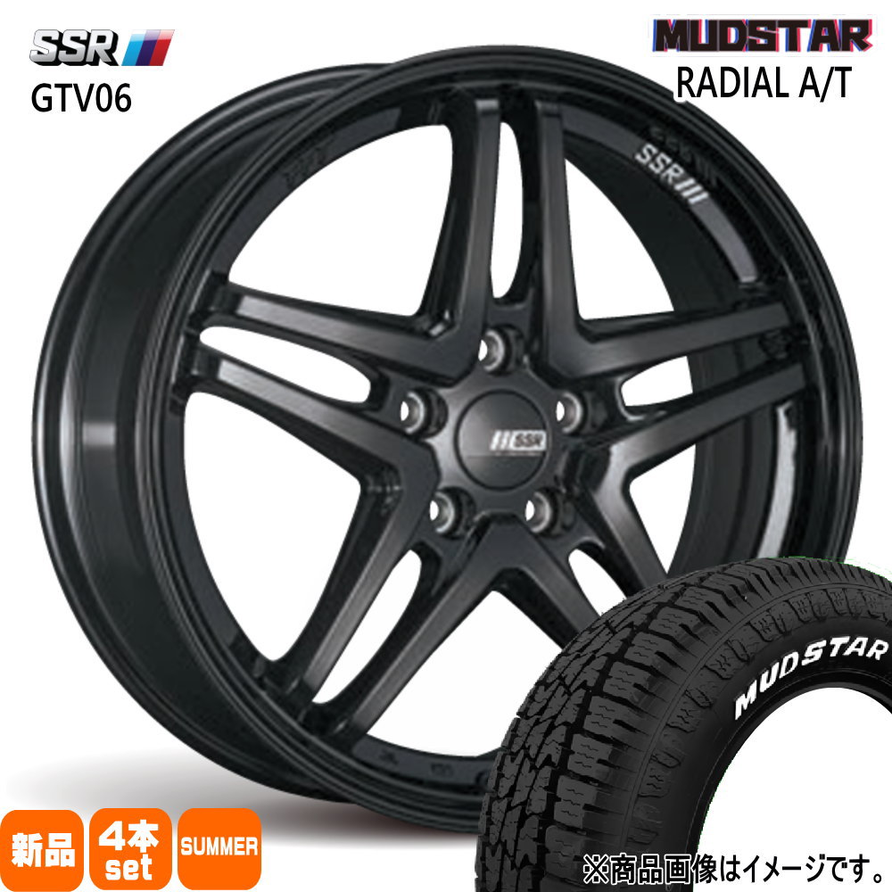 225/55R18 98T ラジアル AT RADIAL AT マッドスター MUDSTAR 新品 夏用 サマータイヤ ホイール 4本セット SSR GTV06 18×7.5+53 5/114.3|タイヤショップ78