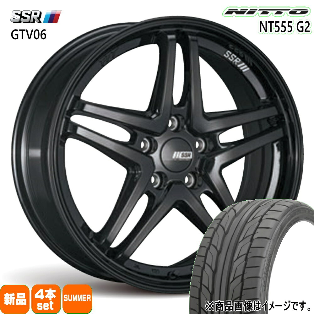 225/45R18 95Y XL エヌティー ゴーゴーゴ ジーツー NT555G2 ニットー NITTO 新品 夏用 サマータイヤ ホイール 4本セット SSR GTV06 18&times;7.5+48 5/114.3｜タイヤショップ78 128,315円
