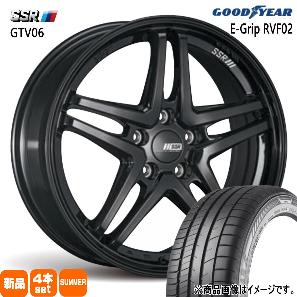225/55R17 101V エフィシェントグリップ RVF02 EfficentGrip RVF02 グッドイヤー GOODYEAR 新品 夏用 サマータイヤ ホイール 4本セット SSR GTV06 17×7.0+50 5/100|タイヤショップ78