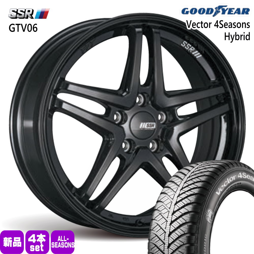 225/50R18 95H ベクター 4シーズン ハイブリッド Vector 4Seasons Hybrid グッドイヤー GOODYEAR 新品 夏冬兼用 オールシーズンタイヤ ホイール 4本セット SSR GTV06 18×7.5+43 5/114.3|タイヤショップ78