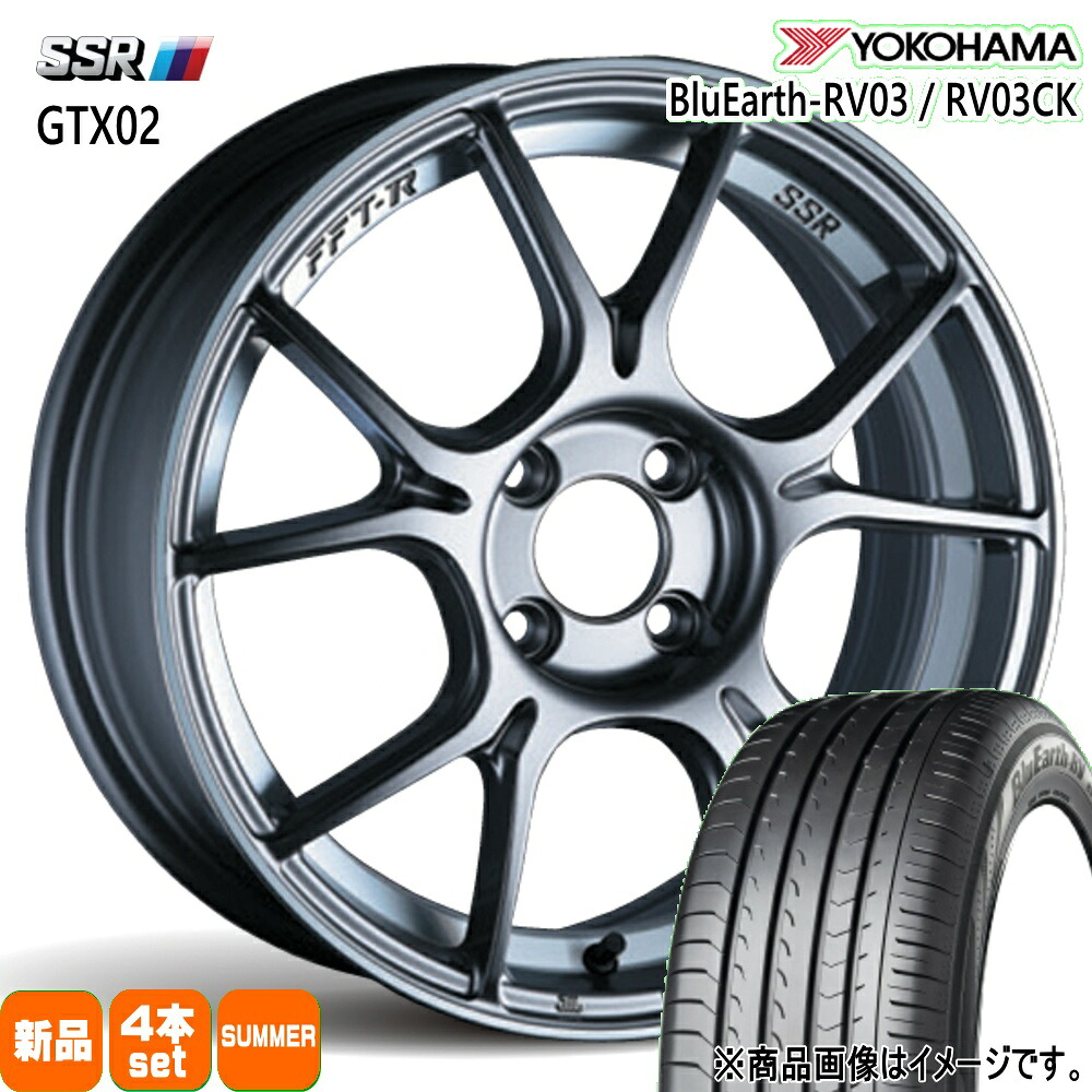 205/55R16 91W ブルーアース RV RV03 BluEarth-RV RV03 ヨコハマ YOKOHAMA 新品 夏用 サマータイヤ ホイール 4本セット SSR GTX02 16&times;6.5+53 4/100｜タイヤショップ78