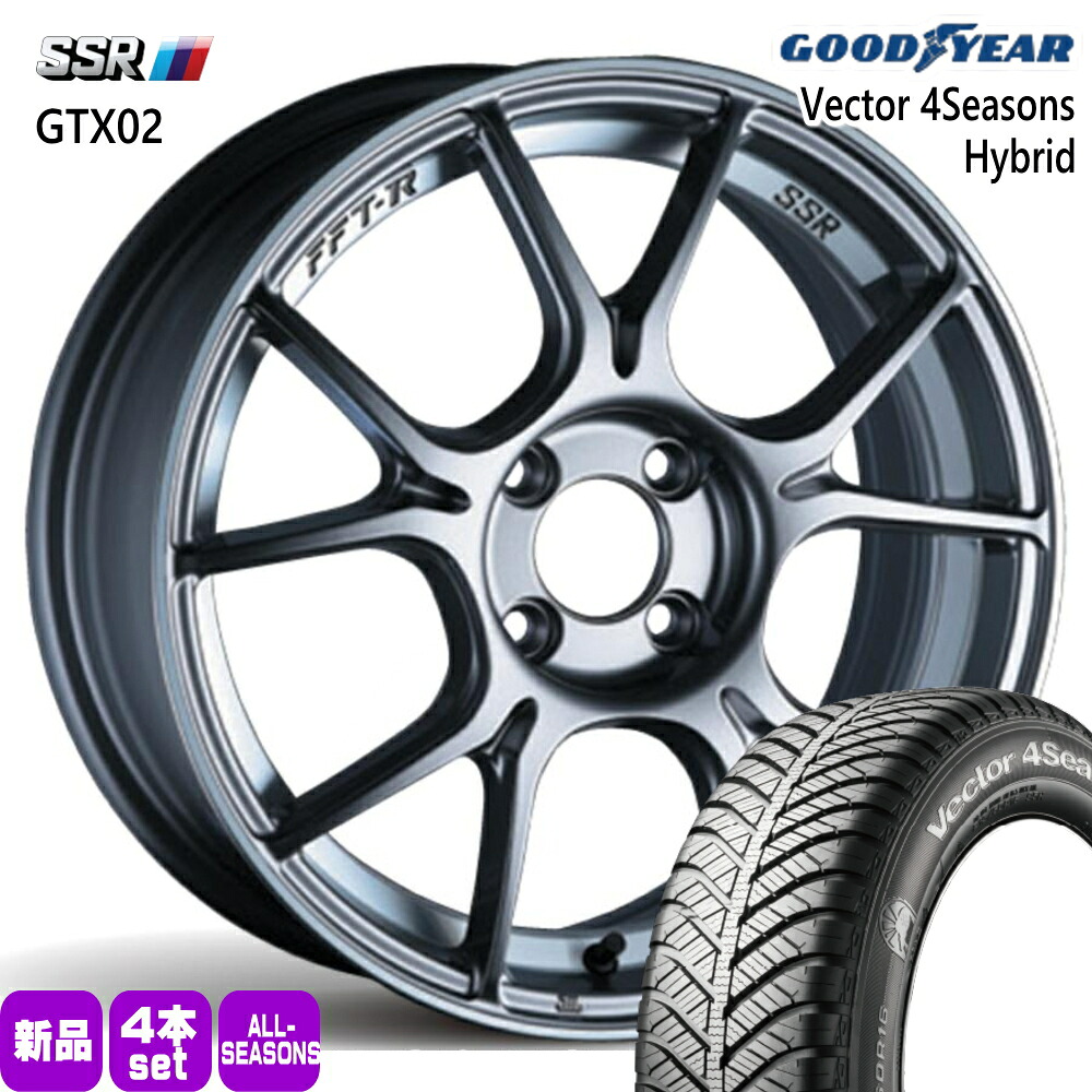 185/55R16 83H ベクター 4シーズン ハイブリッド Vector 4Seasons Hybrid グッドイヤー GOODYEAR 新品 夏冬兼用 オールシーズンタイヤ ホイール 4本セット SSR GTX02 16&times;6.5+45 4/100｜タイヤショップ78 106,920円
