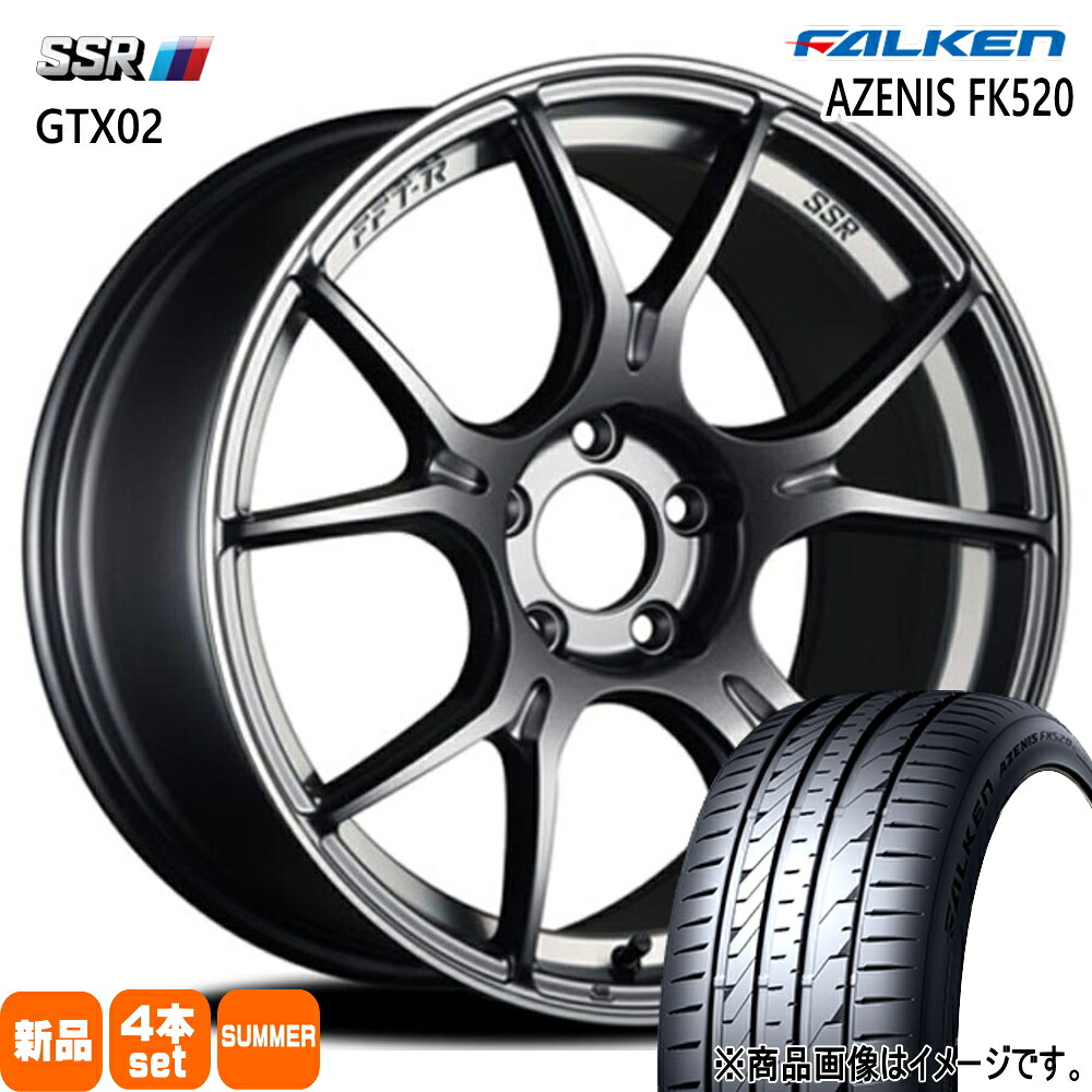 235/40R18 255/35R18 アゼニス FK520 AZENIS FK520 ファルケン FALKEN 新品 夏用 サマータイヤ ホイール 4本セット SSR GTX02 18×F:8.5J R:9.5J F:+45 R:+45 5/114.3|タイヤショップ78