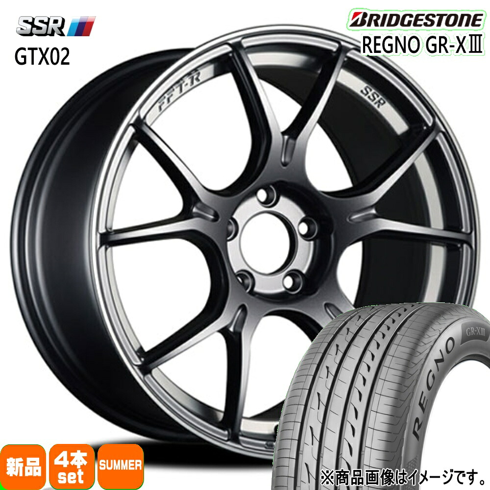 235/40R19 265/35R19 レグノ GRX3 REGNO GR-X3 ブリヂストン BRIDGESTONE 新品 夏用 サマータイヤ ホイール 4本セット SSR GTX02 19&times;F:8.5J R:9.5J F:+38 R:38 5/114.3｜タイヤショップ78