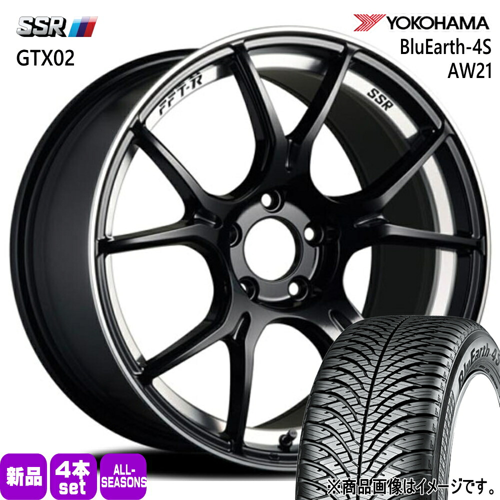 225/45R18 95Y XL ブルーアース 4S AW21 BluEarth-4S AW21 ヨコハマ YOKOHAMA 新品 夏冬兼用 オールシーズンタイヤ ホイール 4本セット SSR GTX02 18×8.5+45 5/114.3|タイヤショップ78