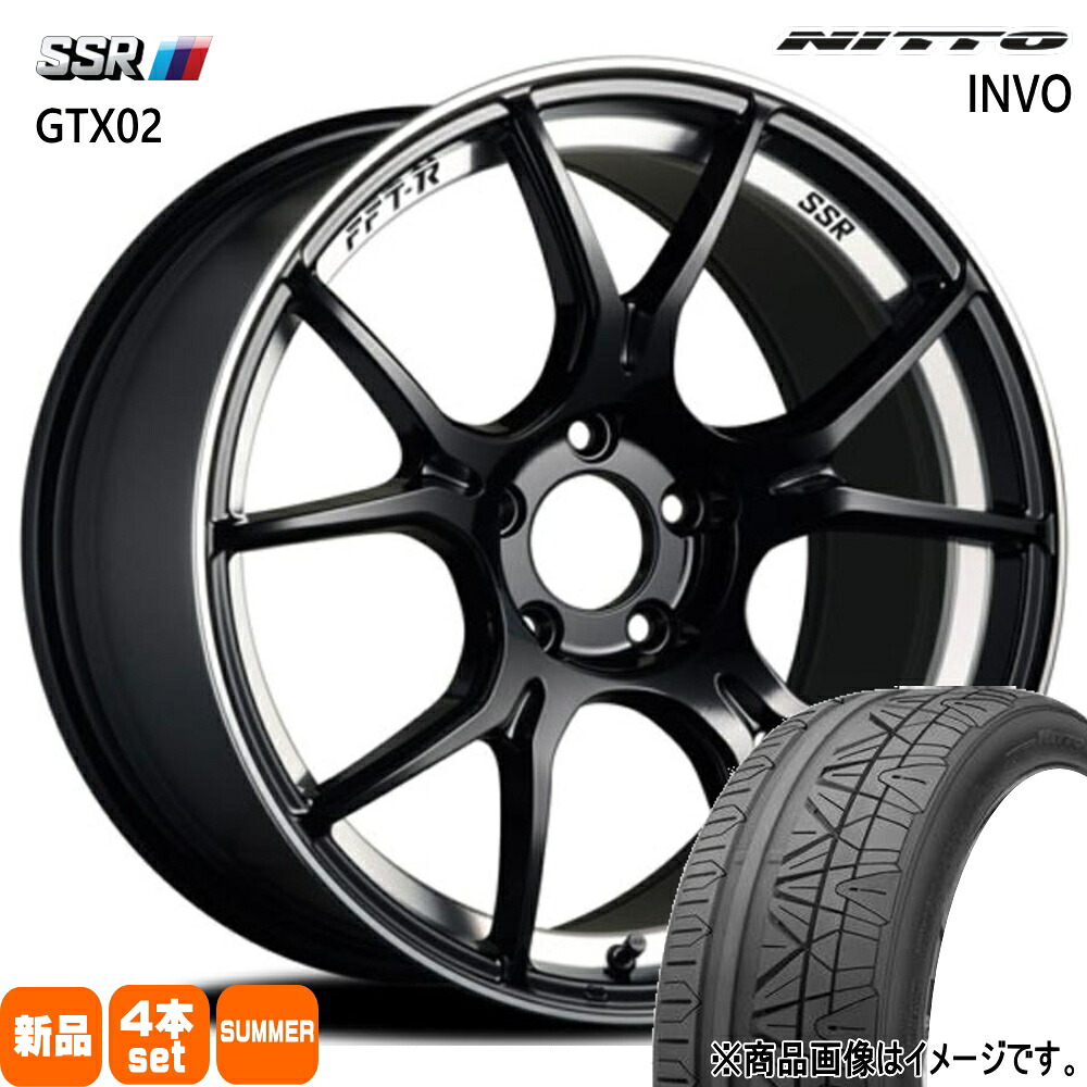 225/40R19 93Y XL インヴォ INVO ニットー NITTO 新品 夏用 サマータイヤ ホイール 4本セット SSR GTX02 19×8.0+50 5/100|タイヤショップ78