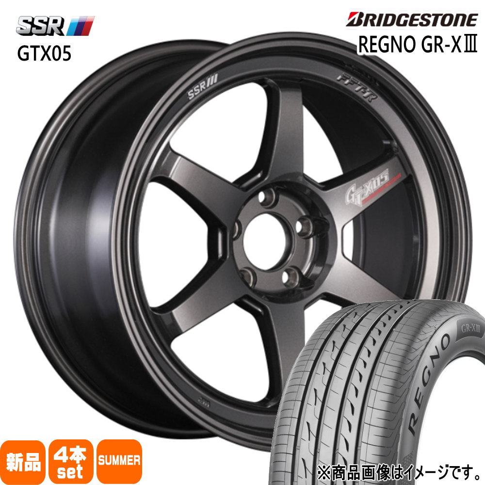 225/45R18 95W XL レグノ GRX3 REGNO GR-X3 ブリヂストン BRIDGESTONE 新品 夏用 サマータイヤ ホイール 4本セット SSR GTX05 18×7.5+47 5/114.3|タイヤショップ78