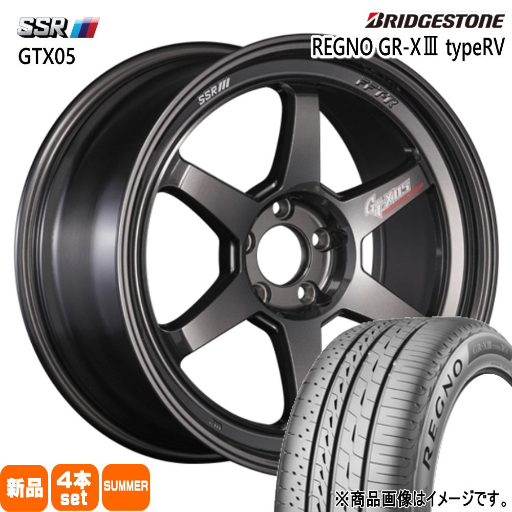 225/50R18 95V レグノ GRX3 タイプRV REGNO GR-X3 type RV ブリヂストン BRIDGESTONE 新品 夏用 サマータイヤ ホイール 4本セット SSR GTX05 18×7.5+47 5/100|タイヤショップ78