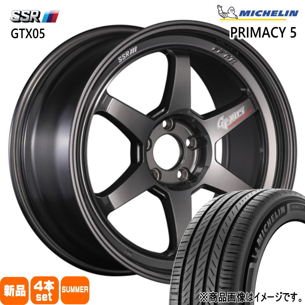 225/40R18 92Y XL プライマシー5 RIMACY 5 ミシュラン MICHELIN 新品 夏用 サマータイヤ ホイール 4本セット SSR GTX05 18×8.5+44 5/100|タイヤショップ78