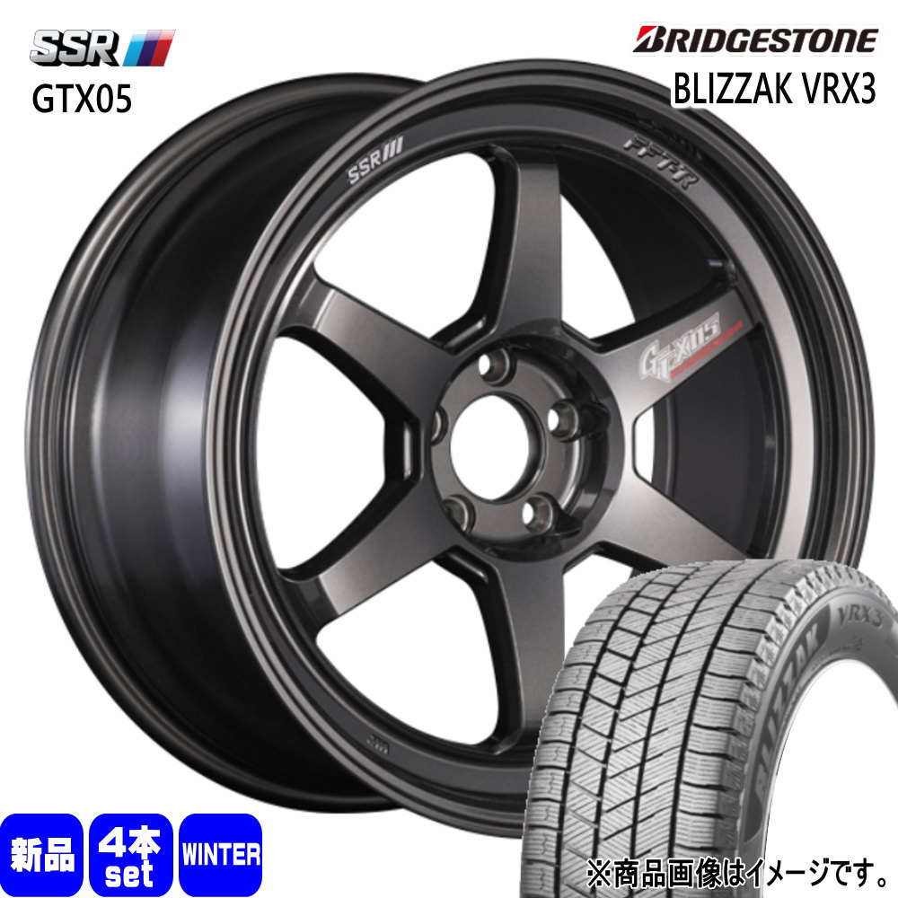 225/45R18 91Q ブリザック VRX3 BLIZZAK VRX3 ブリヂストン BRIDGESTONE 新品 冬用 スタッドレスタイヤ ホイール 4本セット SSR GTX05 18×8.5+44 5/114.3|タイヤショップ78