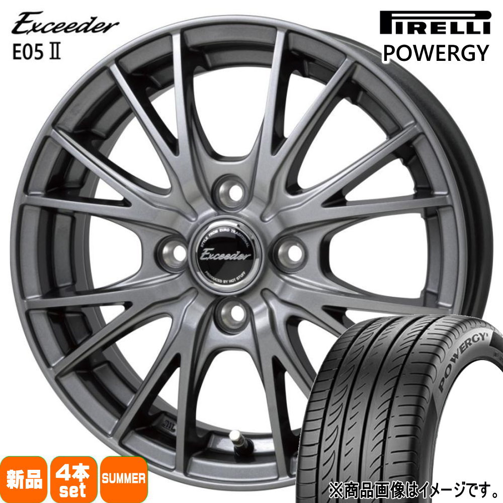 185/65R15 88H パワジー POWERGY ピレリ PIRELLI 新品 夏用 サマータイヤ ホイール 4本セット HOT STUFF CORPORATION Exceeder E05 2 15×5.5+45 4/100|タイヤショップ78