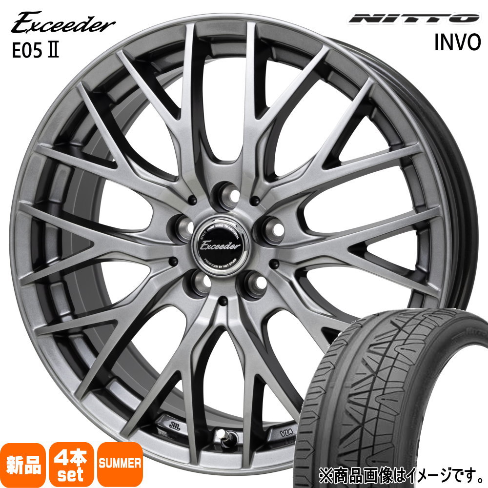 235/35R19 91W XL インヴォ INVO ニットー NITTO 新品 夏用 サマータイヤ ホイール 4本セット HOT STUFF CORPORATION Exceeder E05 2 19×8.0+42 5/114.3|タイヤショップ78
