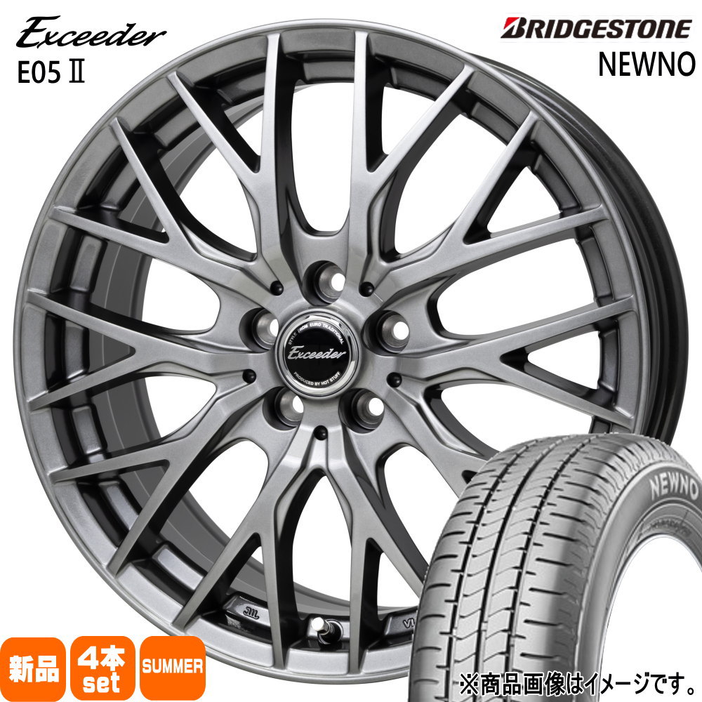 175/65R15 84H ニューノ NEWNO ブリヂストン BRIDGESTONE 新品 夏用 サマータイヤ ホイール 4本セット HOT STUFF CORPORATION Exceeder E05 2 15&times;6.0+43 5/100｜タイヤショップ78