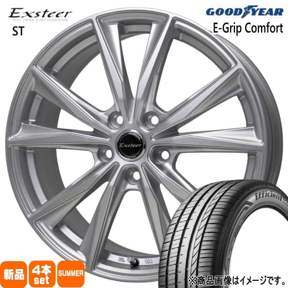 225/40R19 93W XL エフィシェントグリップ コンフォート EfficientGrip Comfort グッドイヤー GOODYEAR 新品 夏用 サマータイヤ ホイール 4本セット HOT STUFF CORPORATION Exsteer ST 19×8.0+42 5/114.3|タイヤショップ78