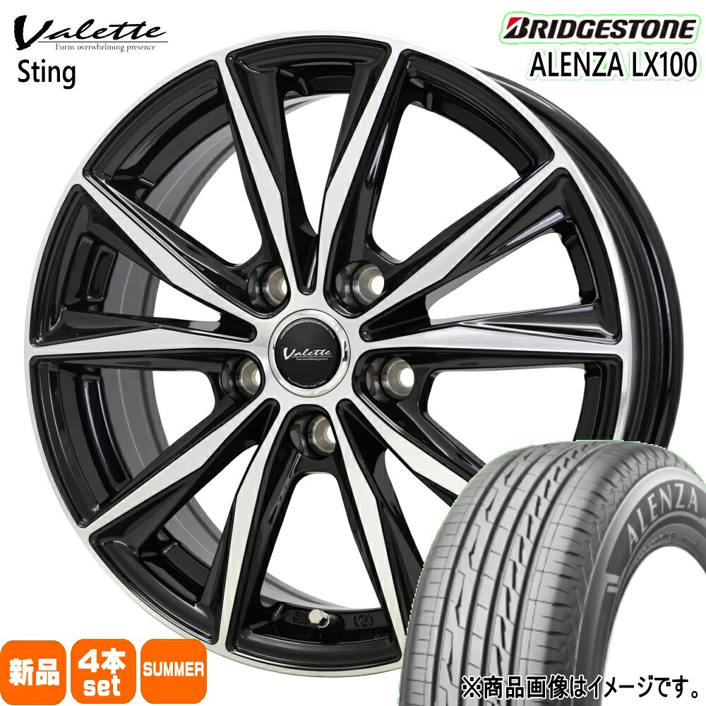 215/60R17 96H アレンザ LX100 ALENZA LX100 ブリヂストン BRIDGESTONE 新品 夏用 サマータイヤ ホイール 4本セット HOT STUFF CORPORATION Valette Sting 17&times;7.0+38 5/114.3 17インチ｜タイヤショップ78