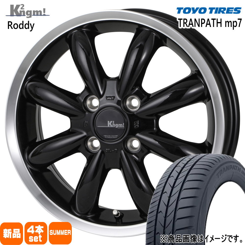 185/60R15 トランパス mp7 TRANPATH mp7 トーヨータイヤ TOYOTIRES 新品 夏用 サマータイヤ ホイール 4本セット K2ngm Roddy 15×7.0+38 4/100 15インチ|タイヤショップ78