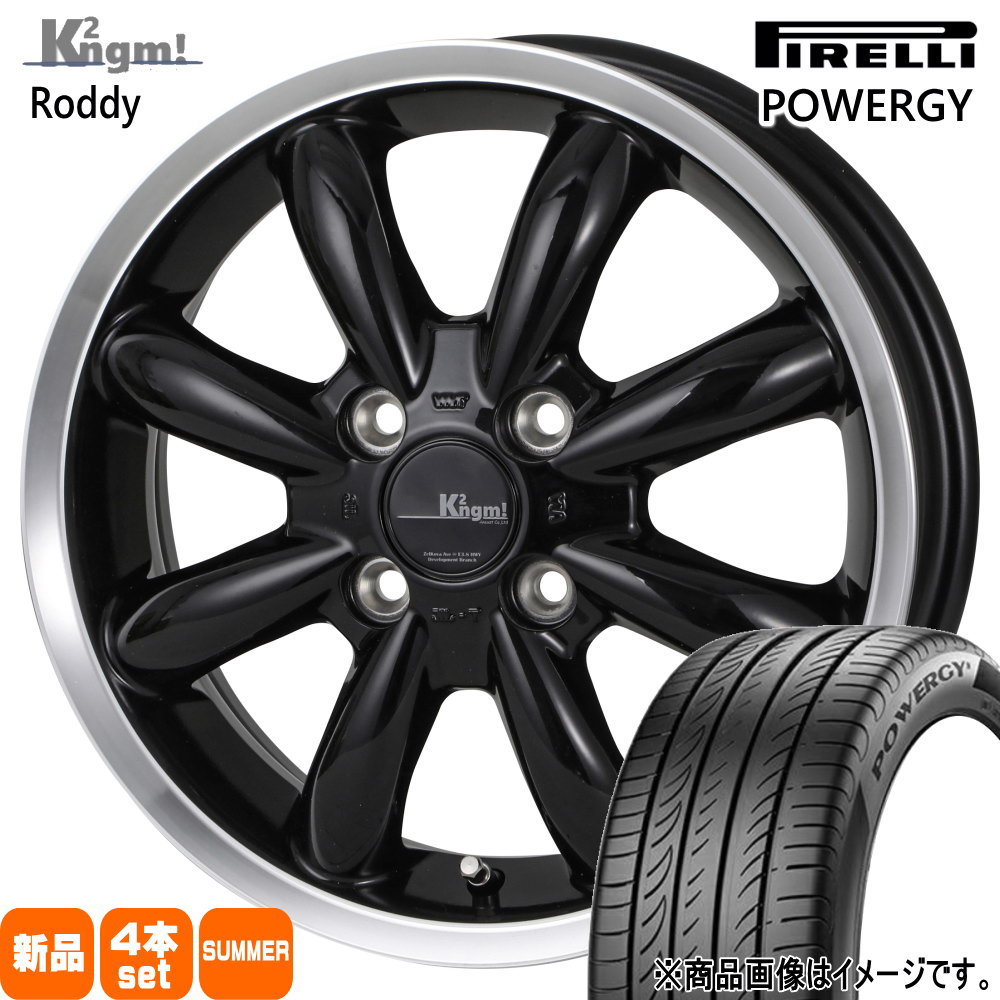 195/55R15 85V パワジー POWERGY ピレリ PIRELLI 新品 夏用 サマータイヤ ホイール 4本セット K2ngm Roddy 15×7.0+38 4/100 15インチ|タイヤショップ78