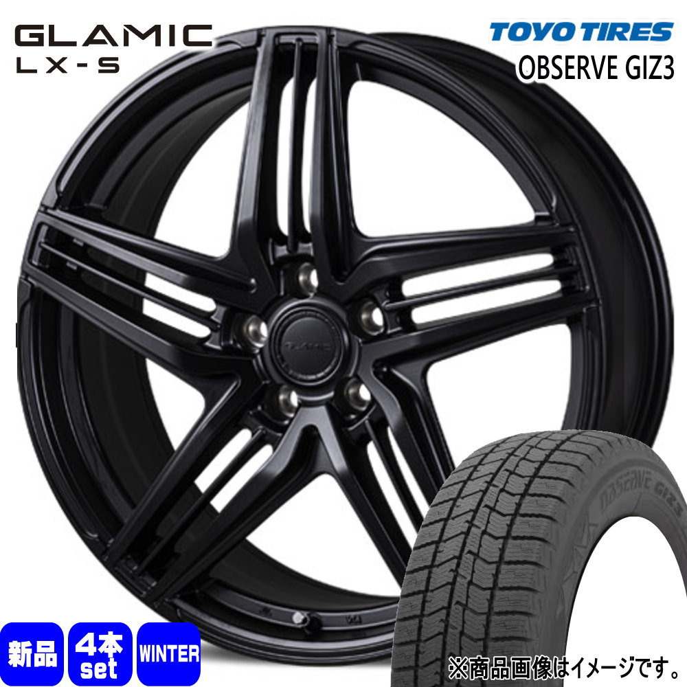 225/55R19 オブザーブ ギズ3 OBSERVE GIZ3 トーヨータイヤ TOYOTIRES 新品 冬用 スタッドレスタイヤ ホイール 4本セット KIT JAPAN GLAMIC LX-S 19&times;8.0+38 5/114.3 19インチ｜タイヤショップ78