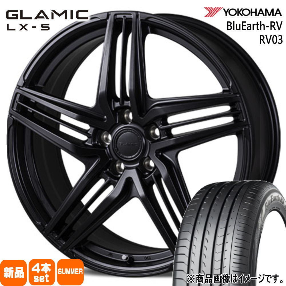 225/60R17 99H ブルーアース RV RV03 BluEarth-RV RV03 ヨコハマ YOKOHAMA 新品 夏用 サマータイヤ ホイール 4本セット KIT JAPAN GLAMIC LX-S 17&times;7.0+42 5/114.3 17インチ｜タイヤショップ78