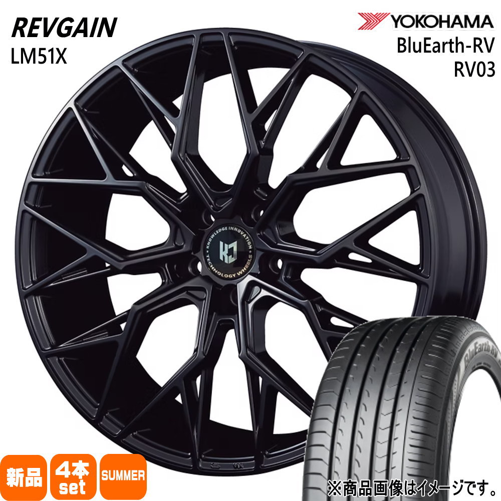 235/50R18 101V XL ブルーアース RV RV03 BluEarth-RV RV03 ヨコハマ YOKOHAMA 新品 夏用 サマータイヤ ホイール 4本セット KIT JAPAN REVGAIN LM51X 18&times;8.0+43 5/114.3 18インチ｜タイヤショップ78