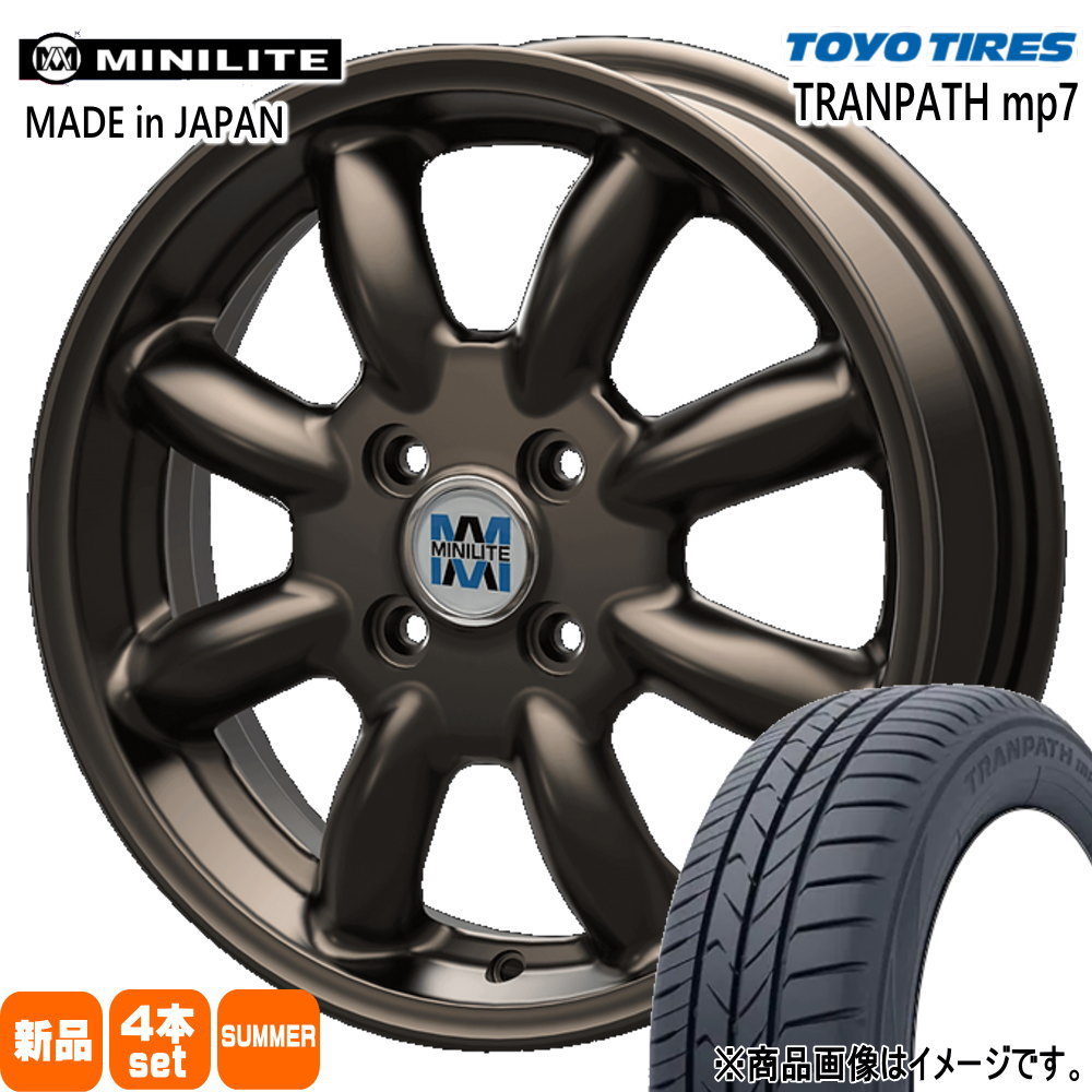 175/55R15 トランパス mp7 TRANPATH mp7 トーヨータイヤ TOYOTIRES 新品 夏用 サマータイヤ ホイール 4本セット KIT JAPAN MINILITE 15×5.0+40 4/100 15インチ|タイヤショップ78
