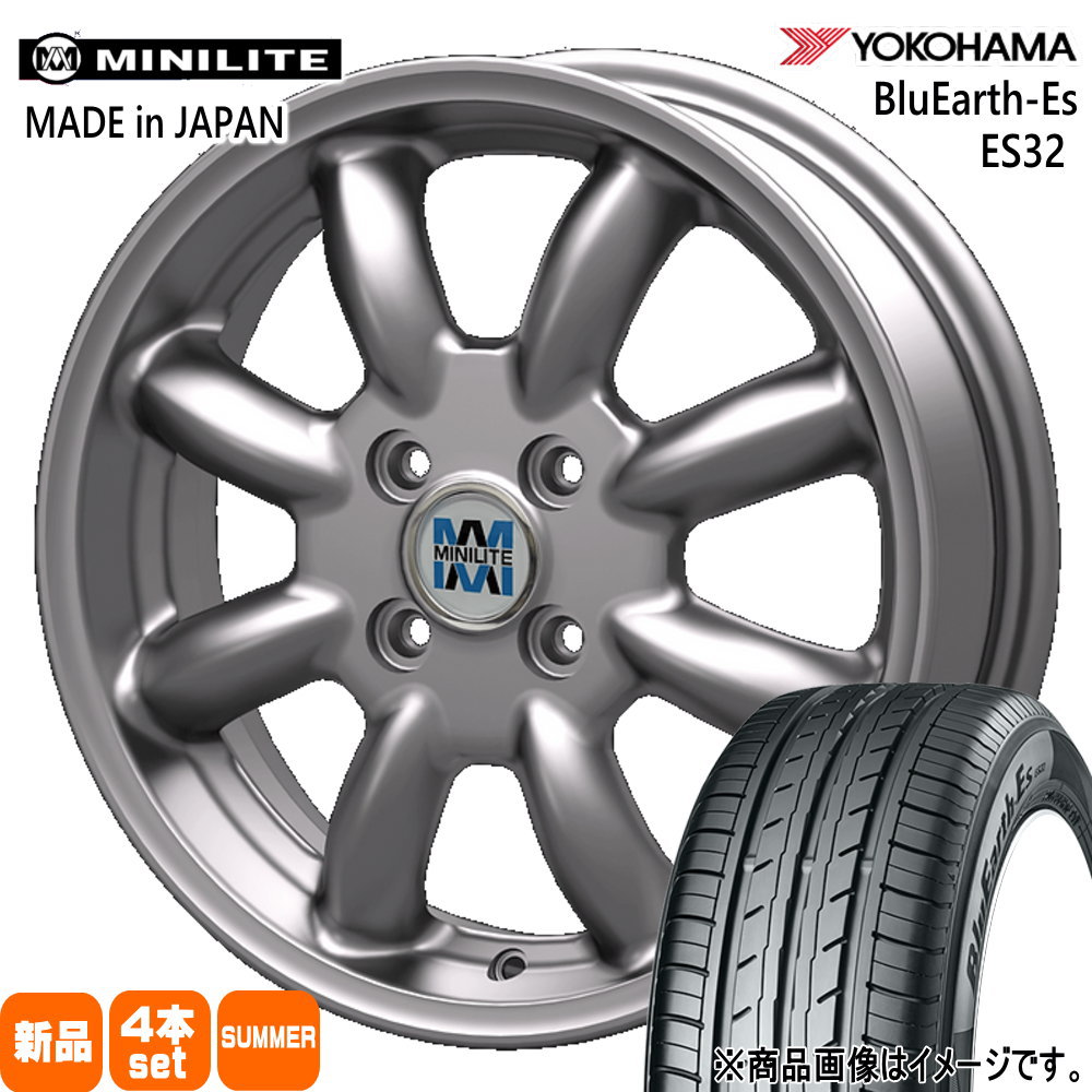 175/55R15 77V ブルーアース ES ES32 BluEarth-Es ES32 ヨコハマ YOKOHAMA 新品 夏用 サマータイヤ ホイール 4本セット KIT JAPAN MINILITE 15×5.0+40 4/100 15インチ|タイヤショップ78