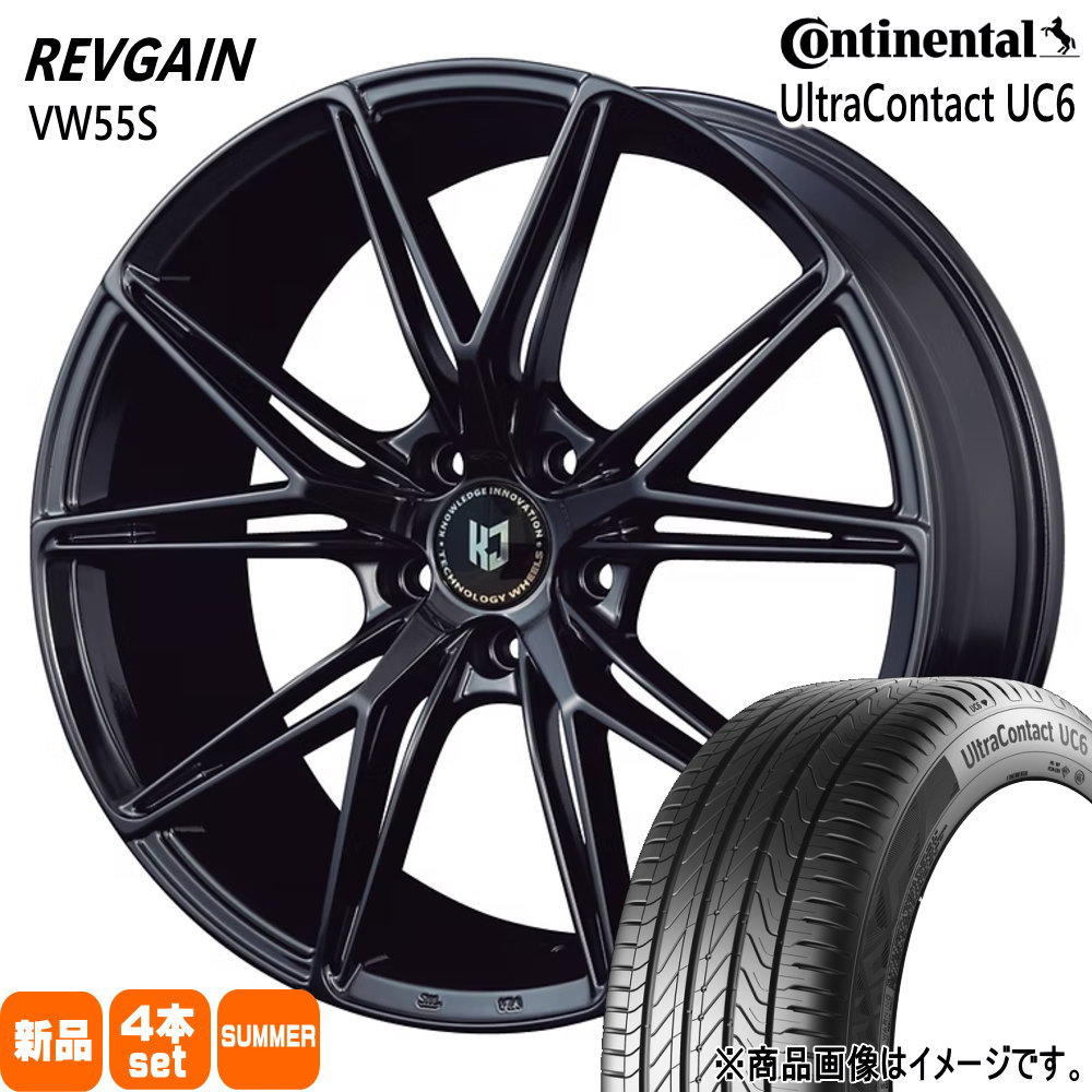 225/45R18 95W XL ウルトラコンタクト UC6 UltraContact UC6 コンチネンタル Continental 新品 夏用 サマータイヤ ホイール 4本セット KIT JAPAN REVGAIN VW55S 18×8.0+43 5/114.3|タイヤショップ78