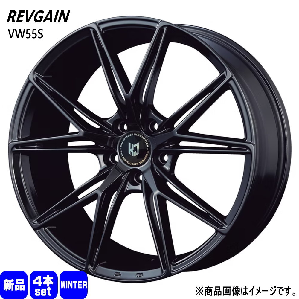 235/55R18 銘柄指定不可 輸入タイヤ 輸入タイヤ 輸入タイヤ 新品 冬用 スタッドレスタイヤ ホイール 4本セット KIT JAPAN REVGAIN VW55S 18&times;8.0+43 5/114.3｜タイヤショップ78