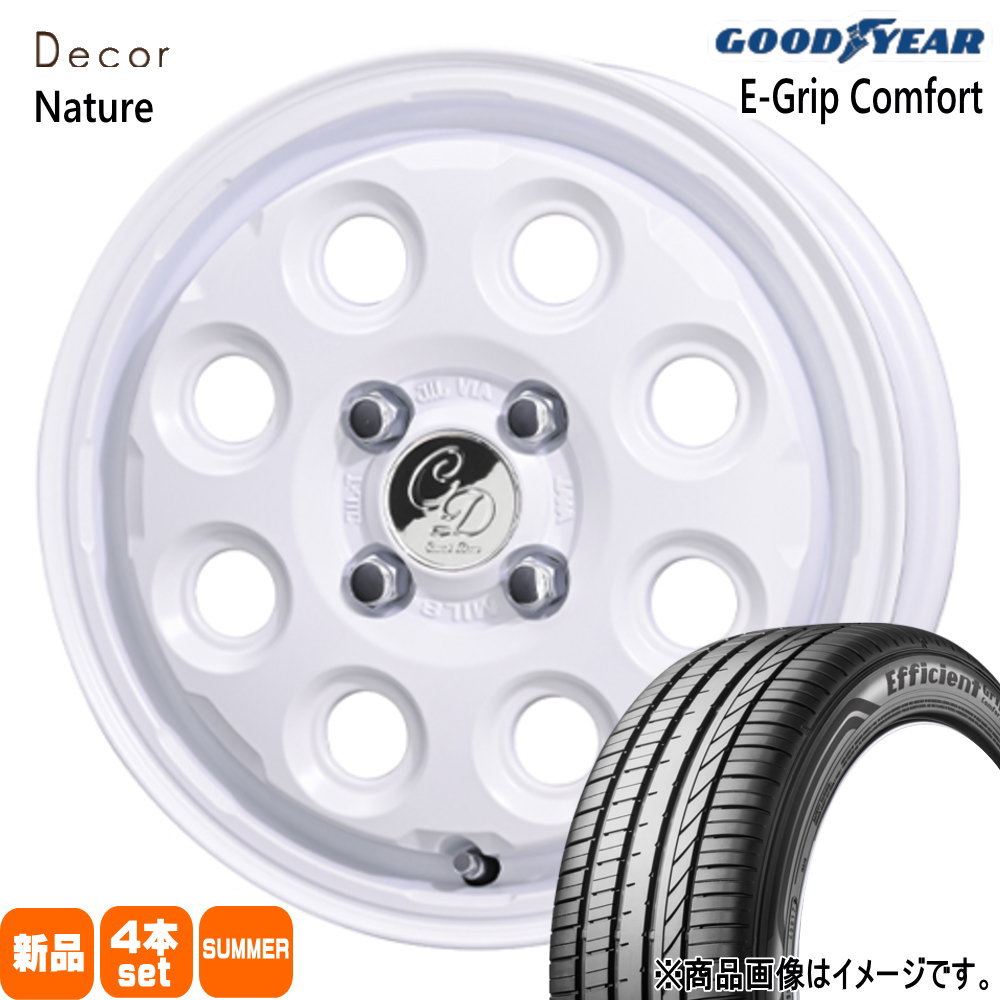 165/60R14 75H エフィシェントグリップ コンフォート EfficientGrip Comfort グッドイヤー GOODYEAR 新品 夏用 サマータイヤ ホイール 4本セット 共豊コーポレーション Decor Nature 14×4.5+45 4/100 14インチ|タイヤショップ78