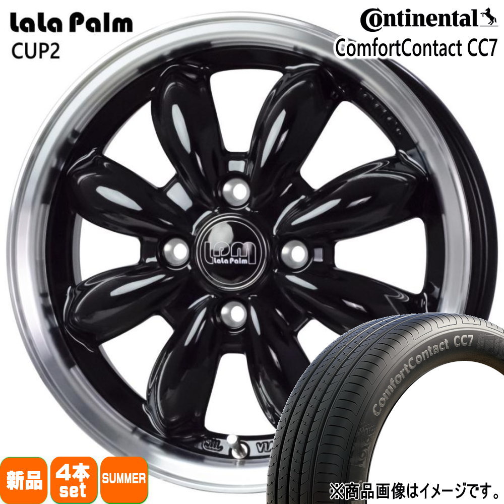 155/65R14 75T コンフォートコンタクト CC7 ComfortContact CC7 コンチネンタル Continental 新品 夏用 サマータイヤ ホイール 4本セット HOT STUFF CORPORATION LaLaPalm CUP2 14×4.5+45 4/100|タイヤショップ78