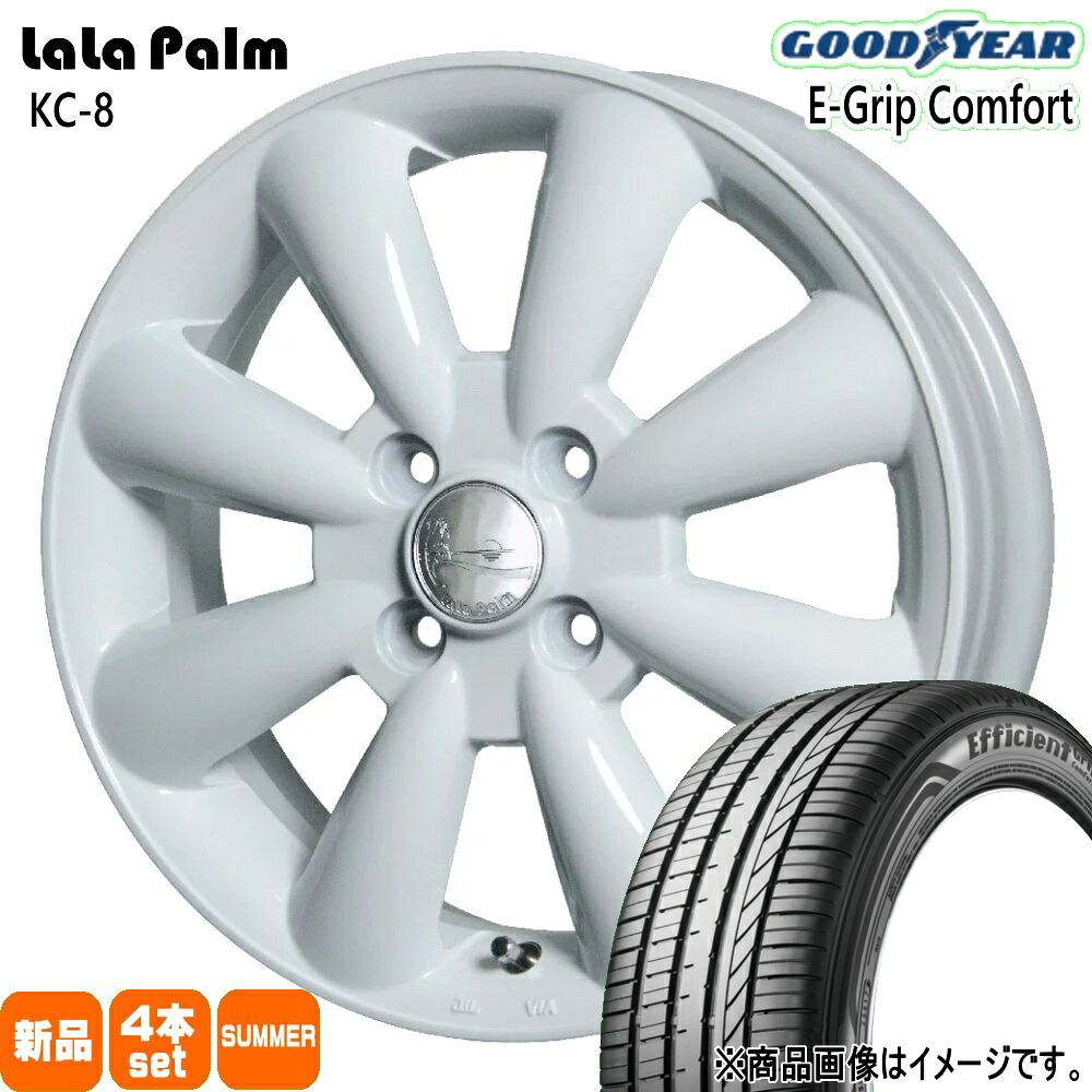165/50R15 73V エフィシェントグリップ コンフォート EfficientGrip Comfort グッドイヤー GOODYEAR 新品 夏用 サマータイヤ ホイール 4本セット HOT STUFF CORPORATION LaLaPalm KC8 15&times;5.0+45 4/100｜タイヤショップ78