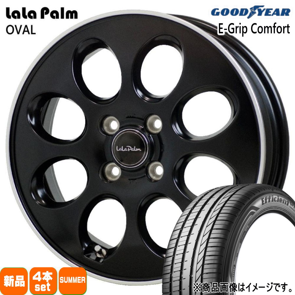 165/60R14 75H エフィシェントグリップ コンフォート EfficientGrip Comfort グッドイヤー GOODYEAR 新品 夏用 サマータイヤ ホイール 4本セット HOT STUFF CORPORATION LaLaPalm OVAL 14&times;4.5+45 4/100｜タイヤショップ78