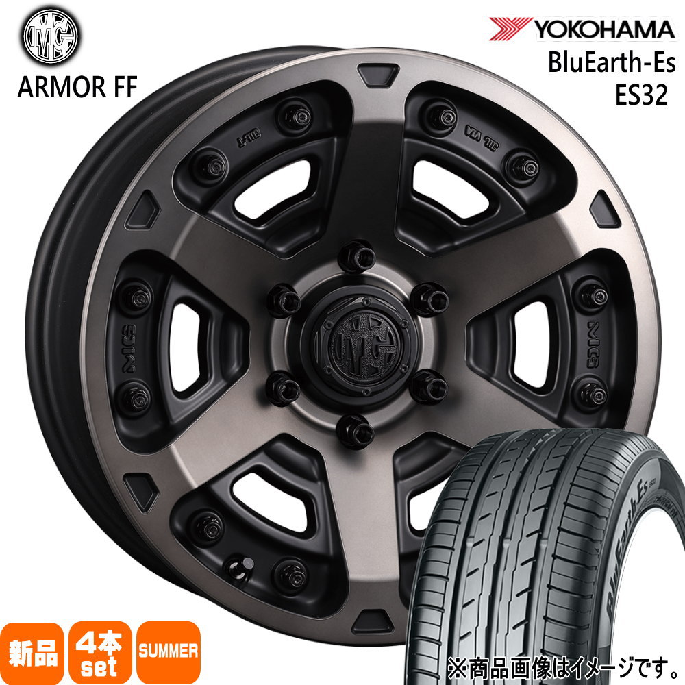 215/60R17 96H ブルーアース ES ES32 BluEarth-Es ES32 ヨコハマ YOKOHAMA 新品 夏用 サマータイヤ ホイール 4本セット CRIMSON MG ARMOR FF 17×7.0+38 6/139.7|タイヤショップ78