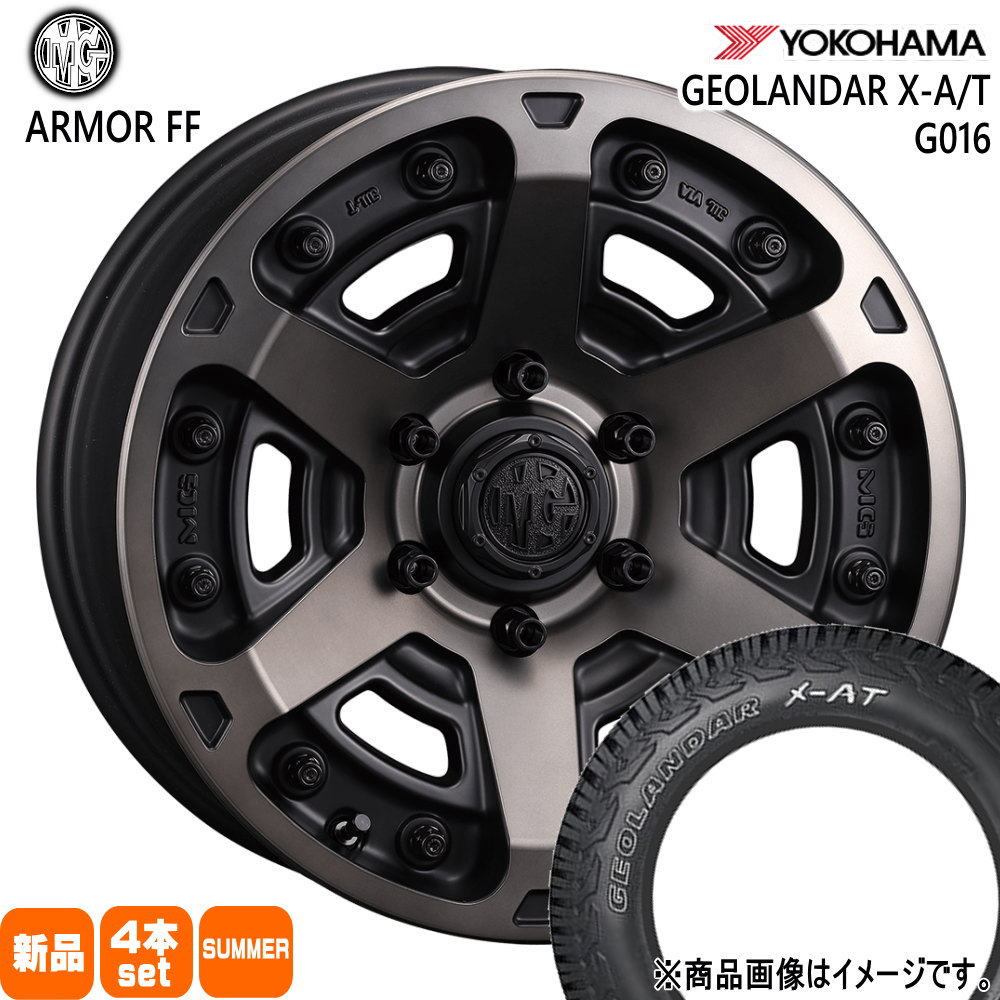 215/65R16 109/107Q LT ジオランダー X-AT G016 GEOLANDAR X-AT G016 ヨコハマ YOKOHAMA 新品 夏用 サマータイヤ ホイール 4本セット CRIMSON MG ARMOR FF 16×7.0+38 6/139.7|タイヤショップ78