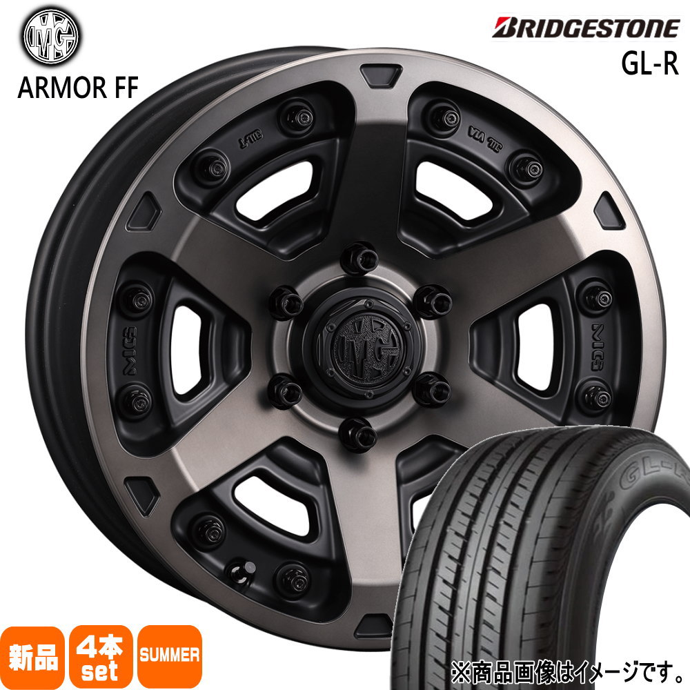 215/60R17 C 109/107R GLR GL-R ブリヂストン BRIDGESTONE 新品 夏用 サマータイヤ ホイール 4本セット CRIMSON MG ARMOR FF 17&times;7.0+38 6/139.7｜タイヤショップ78 158,125円