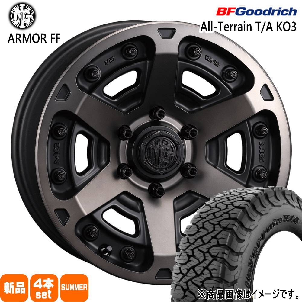 215/65R16 103/100S LT オールテレーン T/A KO3 All-Terrain T/A KO3 BFグッドリッチ BF.Goodrich 新品 夏用 サマータイヤ ホイール 4本セット CRIMSON MG ARMOR FF 16&times;7.0+38 6/139.7｜タイヤショップ78