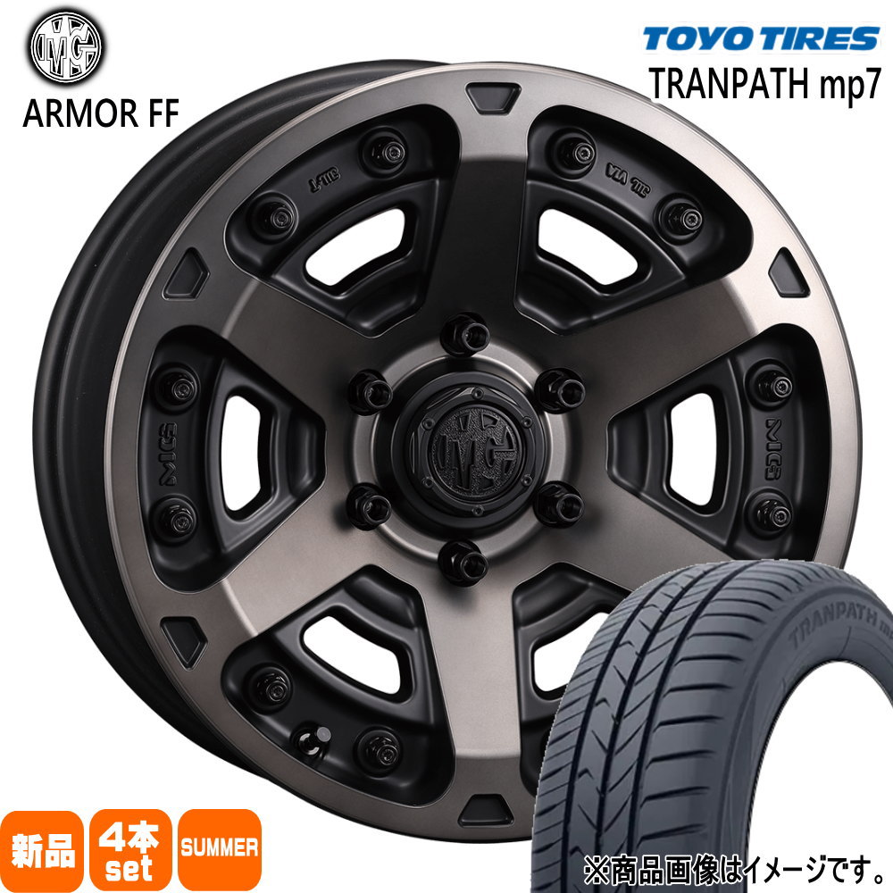 215/60R17 トランパス mp7 TRANPATH mp7 トーヨータイヤ TOYOTIRES 新品 夏用 サマータイヤ ホイール 4本セット CRIMSON MG ARMOR FF 17&times;7.0+38 6/139.7｜タイヤショップ78