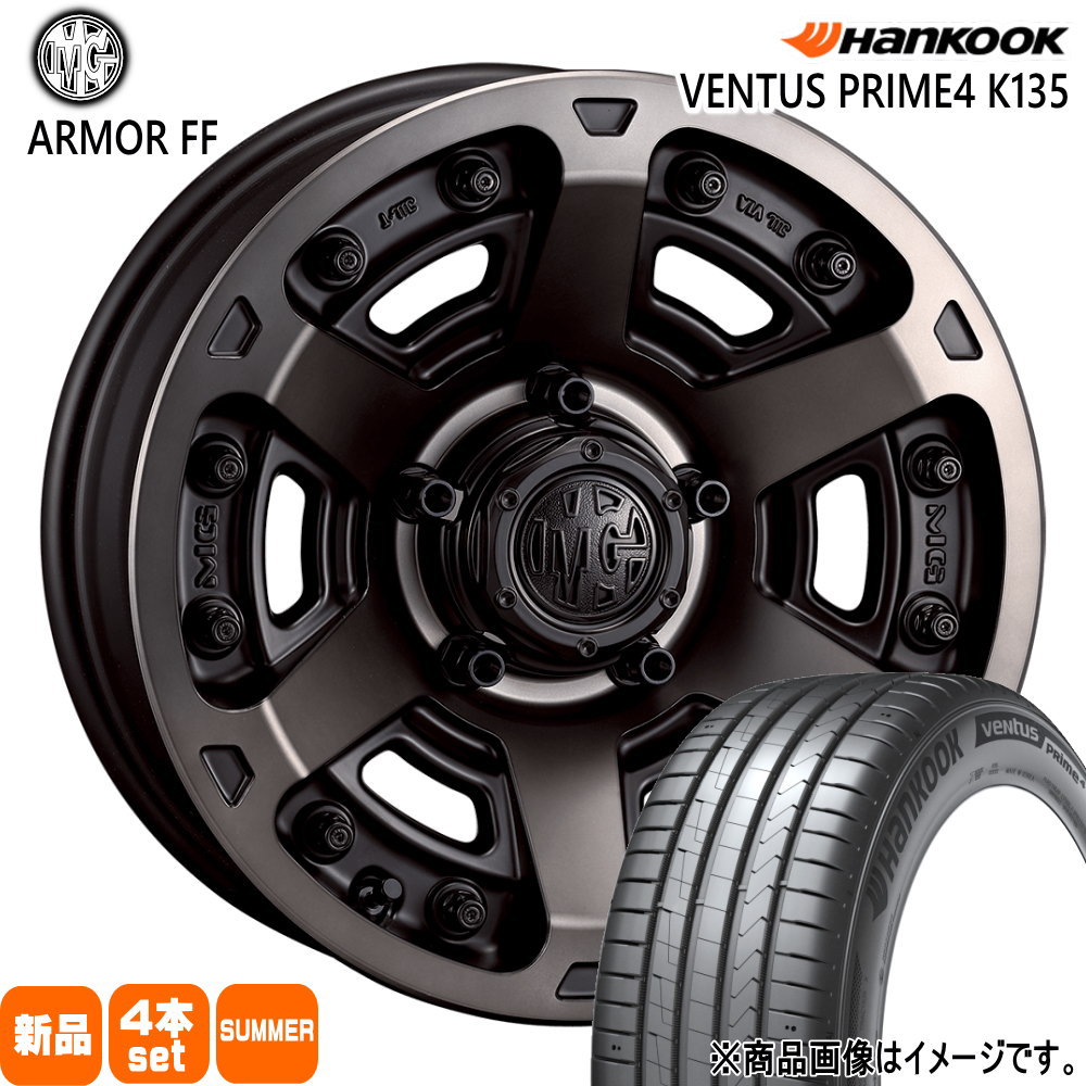225/55R18 98V ベンタス プライム4 K135A Ventus Prime4 K135A ハンコック HANKOOK 新品 夏用 サマータイヤ ホイール 4本セット CRIMSON MG ARMOR FF 18×8.0+35 5/114.3|タイヤショップ78