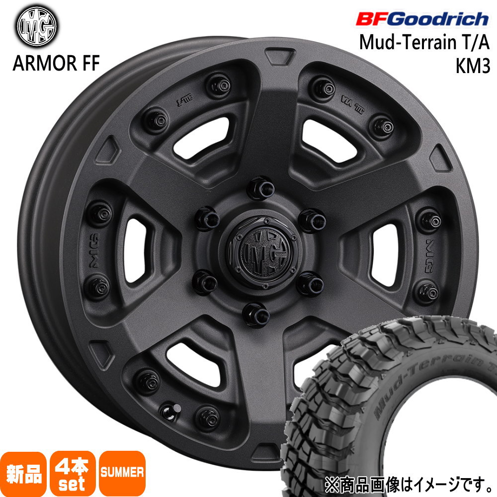 265/65R17 120/117Q LRE LT マッドテレーン T/A KM3 Mud-Terrain T/A KM3 BFグッドリッチ BF.Goodrich 新品 夏用 サマータイヤ ホイール 4本セット CRIMSON MG ARMOR FF 17&times;8.0+20 6/139.7｜タイヤショップ78
