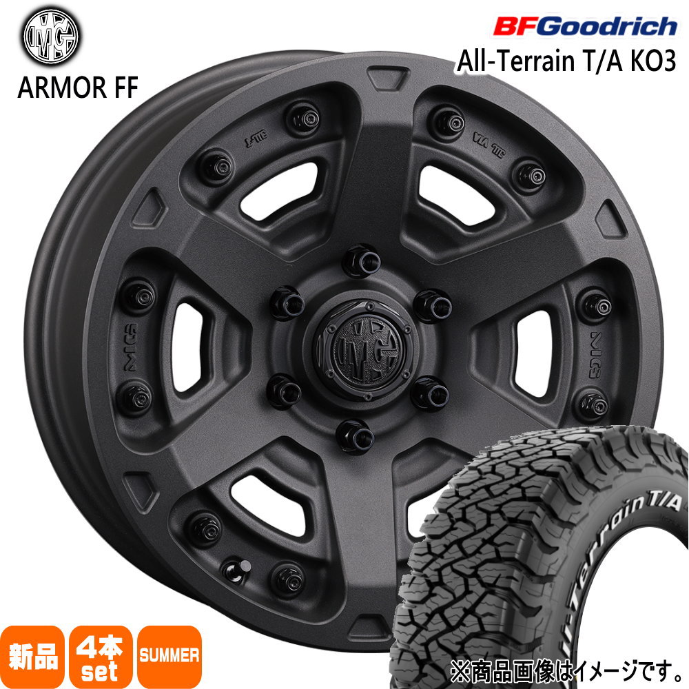 265/70R18 124/121S LT オールテレーン T/A KO3 All-Terrain T/A KO3 BFグッドリッチ BF.Goodrich 新品 夏用 サマータイヤ ホイール 4本セット CRIMSON MG ARMOR FF 18×8.0+52 6/139.7|タイヤショップ78