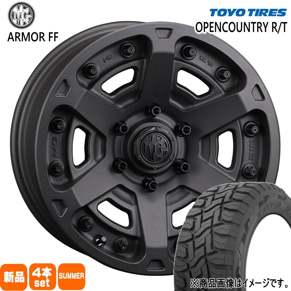 215/70R16 100Q オープンカントリー RT OPENCOUNTRY R/T トーヨータイヤ TOYOTIRES 新品 夏用 サマータイヤ ホイール 4本セット CRIMSON MG ARMOR FF 16&times;7.0+38 6/139.7｜タイヤショップ78