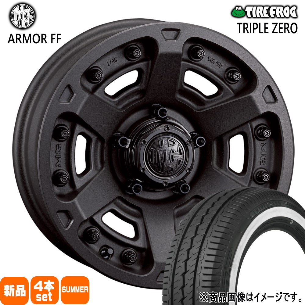 215/65R16 109/107R LT トリプル ゼロ TRIPLE ZERO タイヤフロッグ TIREFROG 新品 夏用 サマータイヤ ホイール 4本セット CRIMSON MG ARMOR FF 16&times;7.0+35 5/114.3｜タイヤショップ78