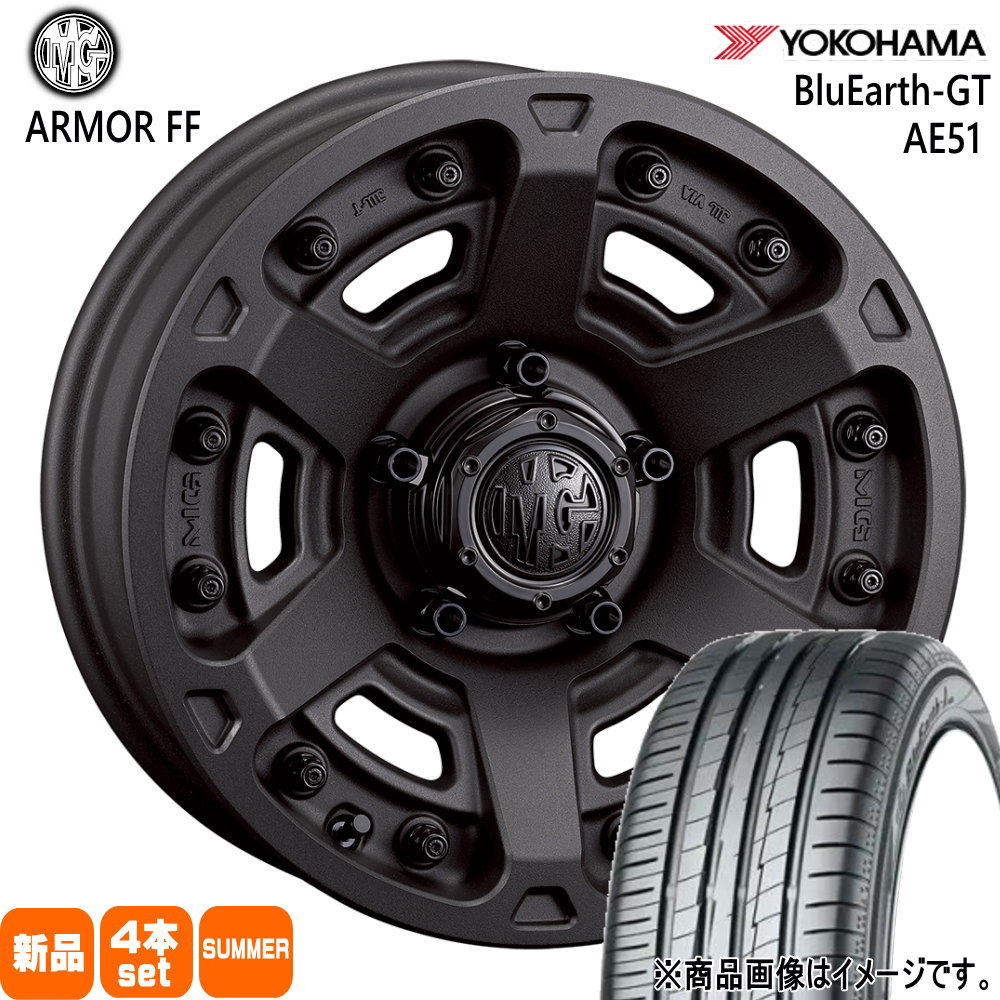205/65R16 95H ブルーアース GT AE51 BluEarth-GT AE51 ヨコハマ YOKOHAMA 新品 夏用 サマータイヤ ホイール 4本セット CRIMSON MG ARMOR FF 16&times;7.0+35 5/114.3｜タイヤショップ78