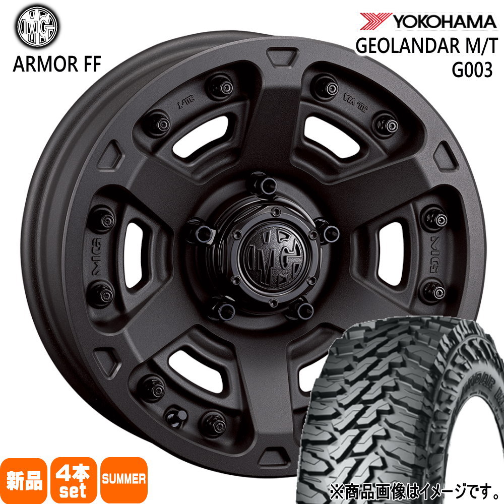 225/75R16 115/112Q LT ジオランダー MT G003 GEOLANDAR M/T G003 ヨコハマ YOKOHAMA 新品 夏用 サマータイヤ ホイール 4本セット CRIMSON MG ARMOR FF 16×6.0-5 5/139.7|タイヤショップ78