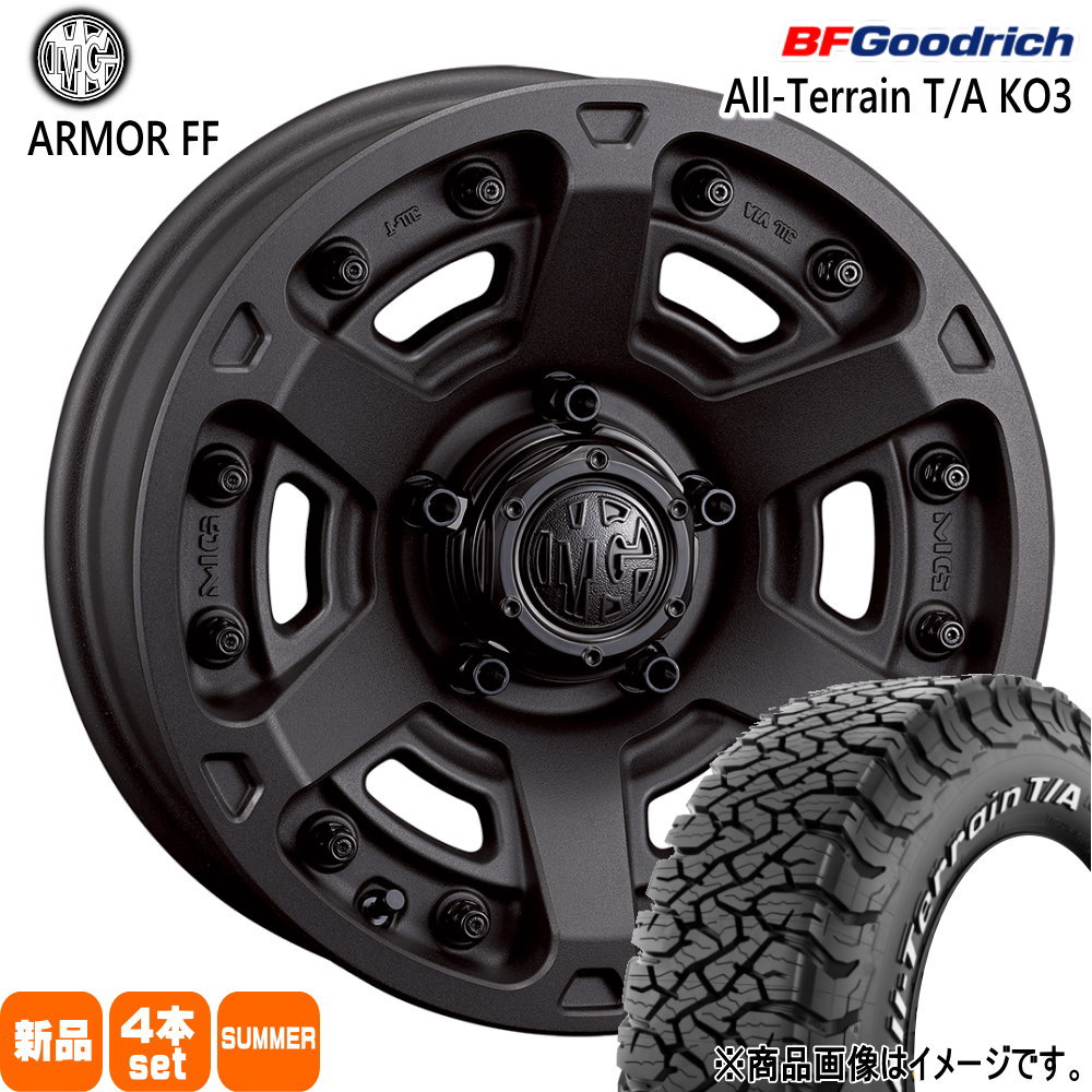 225/75R16 115/112S LRE LT オールテレーン T/A KO3 All-Terrain T/A KO3 BFグッドリッチ BF.Goodrich 新品 夏用 サマータイヤ ホイール 4本セット CRIMSON MG ARMOR FF 16&times;5.5+20 5/139.7｜タイヤショップ78