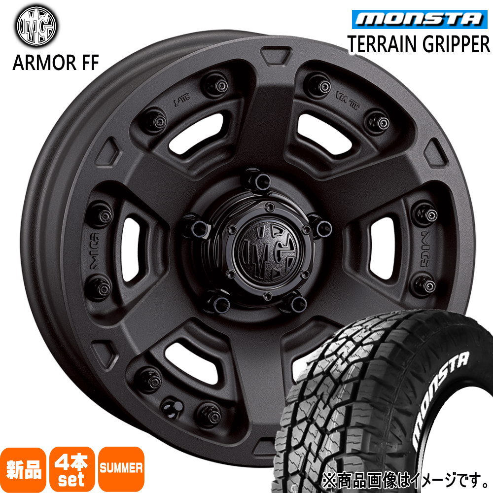 225/55R18 テレーングリッパー TERRAIN GRIPPER モンスタ MONSTA 新品 夏用 サマータイヤ ホイール 4本セット CRIMSON MG ARMOR FF 18&times;8.0+35 5/114.3｜タイヤショップ78