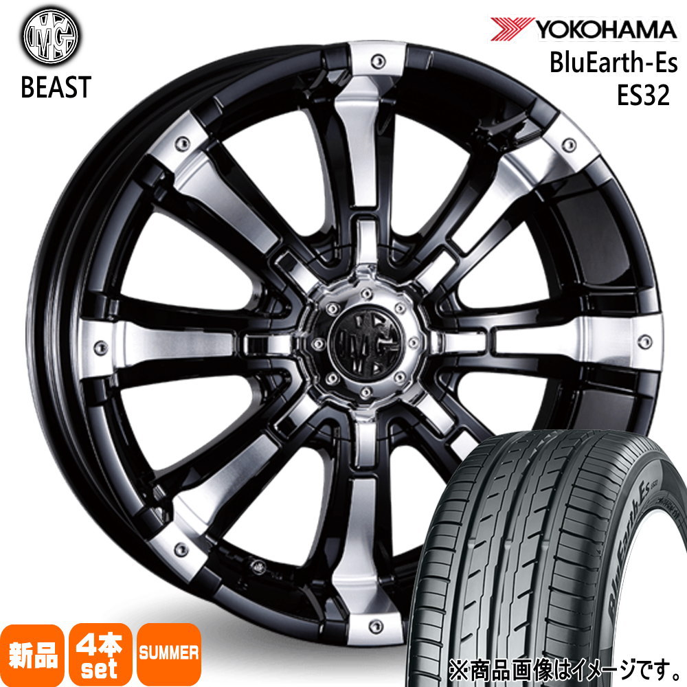 215/60R17 96H ブルーアース ES ES32 BluEarth-Es ES32 ヨコハマ YOKOHAMA 新品 夏用 サマータイヤ ホイール 4本セット CRIMSON MG BEAST 17×7.0+38 6/139.7|タイヤショップ78