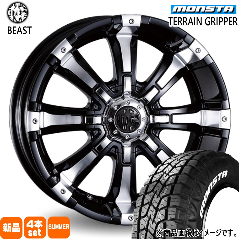 215/70R16 107/105Q LT テレーングリッパー TERRAIN GRIPPER モンスタ MONSTA 新品 夏用 サマータイヤ ホイール 4本セット CRIMSON MG BEAST 16&times;6.0+47 6/139.7｜タイヤショップ78